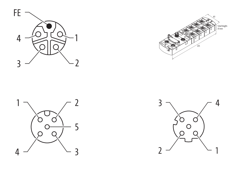 Mô-đun I/O mạng EtherCAT DIO8 IOL8 IMPACT67 54632 - DETAIL