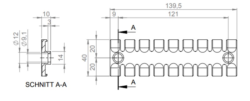 Tấm lược giữ cáp bắt vít 9 răng ZL 32234 - detail 