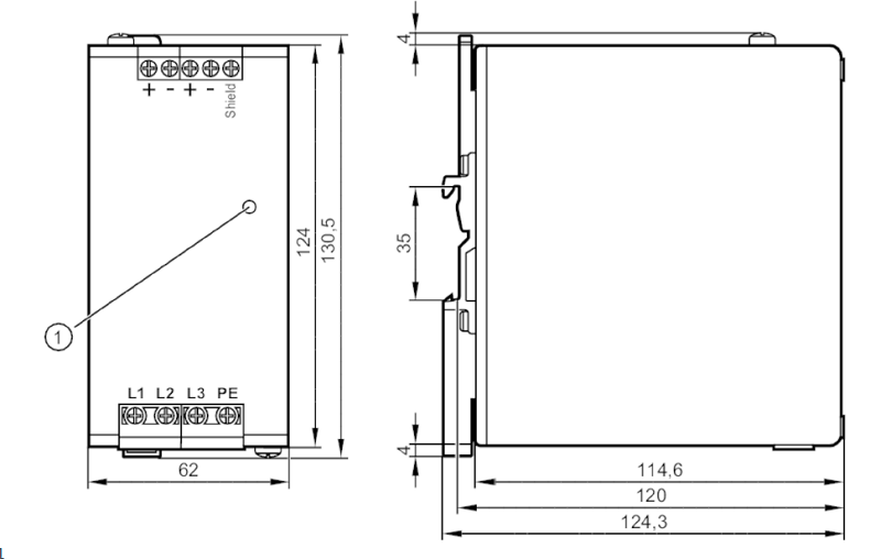 Bộ nguồn AS-i AC1253 của IFM - DIMENSION