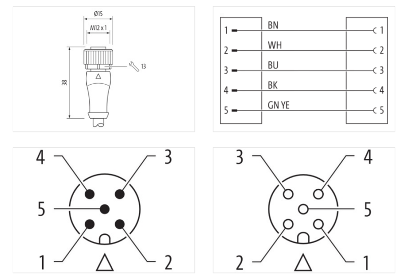 Cáp 3m 2 đầu nối M12 male 0° / M12 female 0° A-code 5 chân 7000-40041-0350300 - DETAIL 2