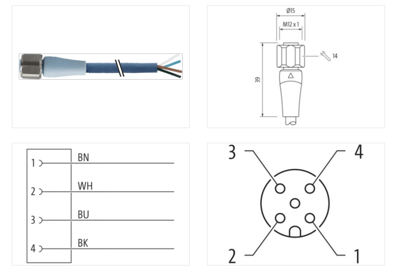 Cáp 5m cho thực phẩm có đầu nối M12 female 0° A-code 4 chân 7024-12221-3210500 - detail1