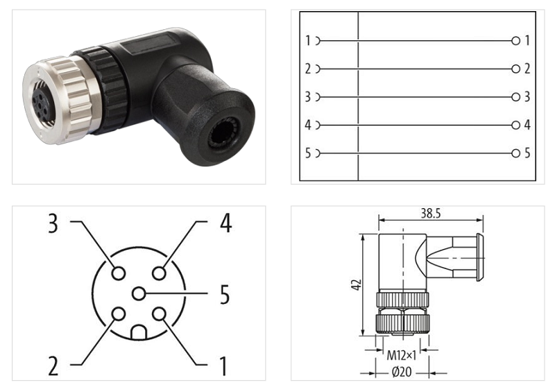 Đầu nối M12 female 90° A-code 5 chân 7000-13011-0000000 - DETAIL