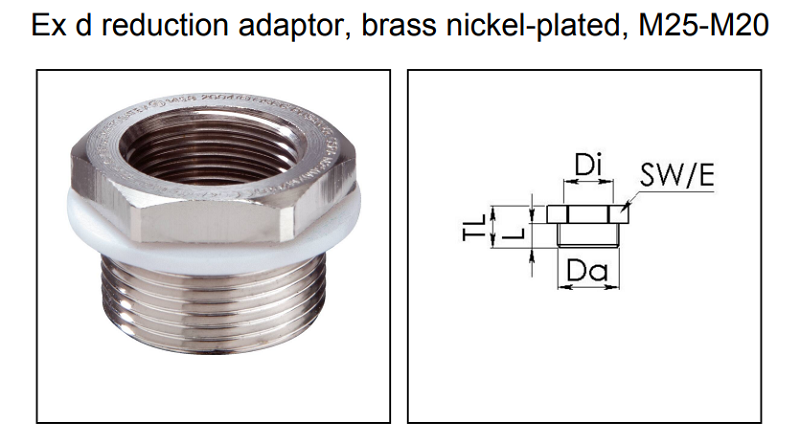Đầu nối chuyển đổi ren kim loại chống cháy nổ 50065652 - detail