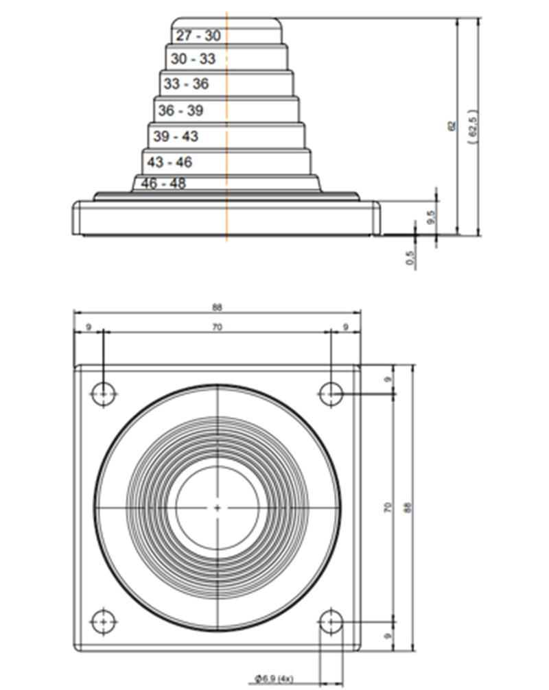 Đầu vào cáp hình tháp 27-48mm KEL-JUMBO flex 42614 detail 