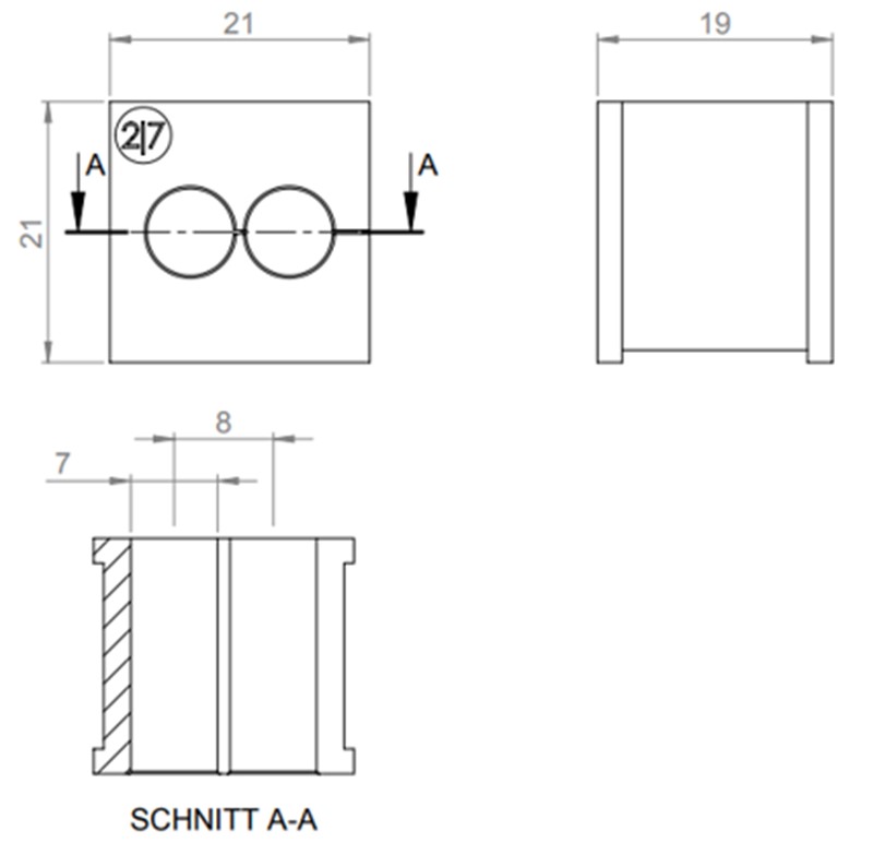 Đệm 2 cáp 7mm KT 2|7 41202 detail 