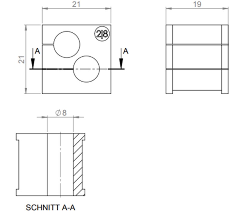 Đệm 2 cáp 8mm KT 2|8 39917 detail 