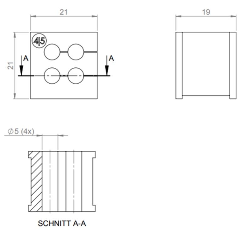 Đệm 4 cáp 5mm KT 4|5 detail 
