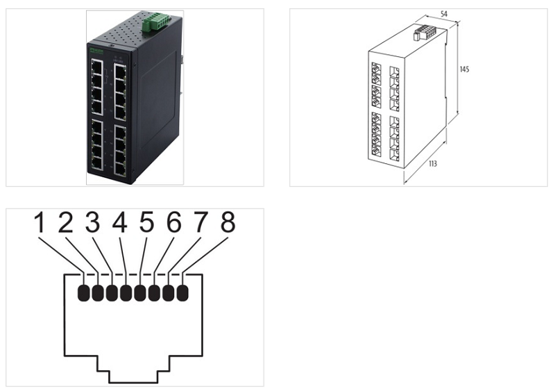 Ethernet switch gigabit 16 cổng TREE 16 TX Metall 58174 - DETAIL