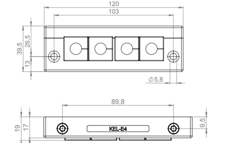 Khung đầu vào 4 cáp KEL-E4 42259 detail 