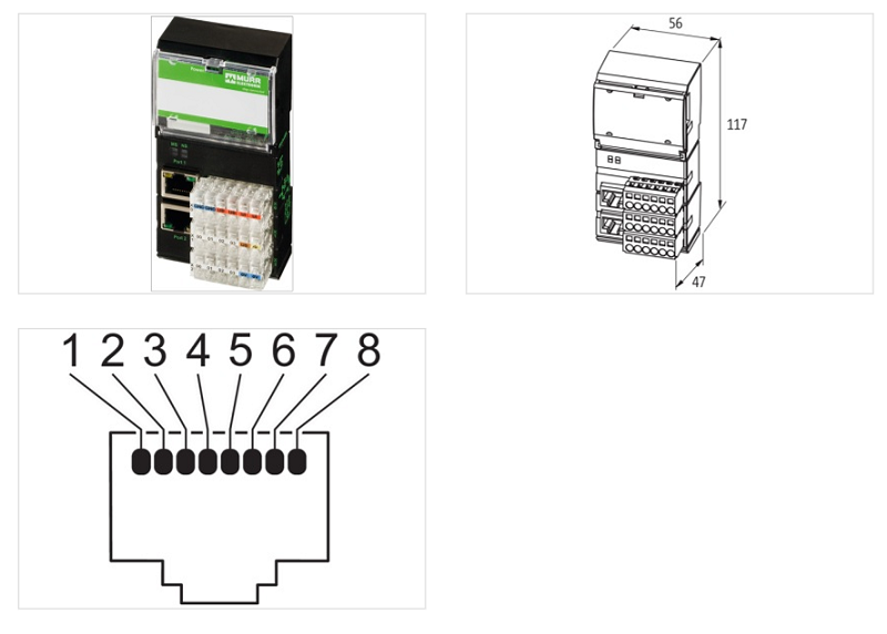 Mô-đun I/O mạng Ethernet/IP DI8 Cube67 56005 - DETAIL