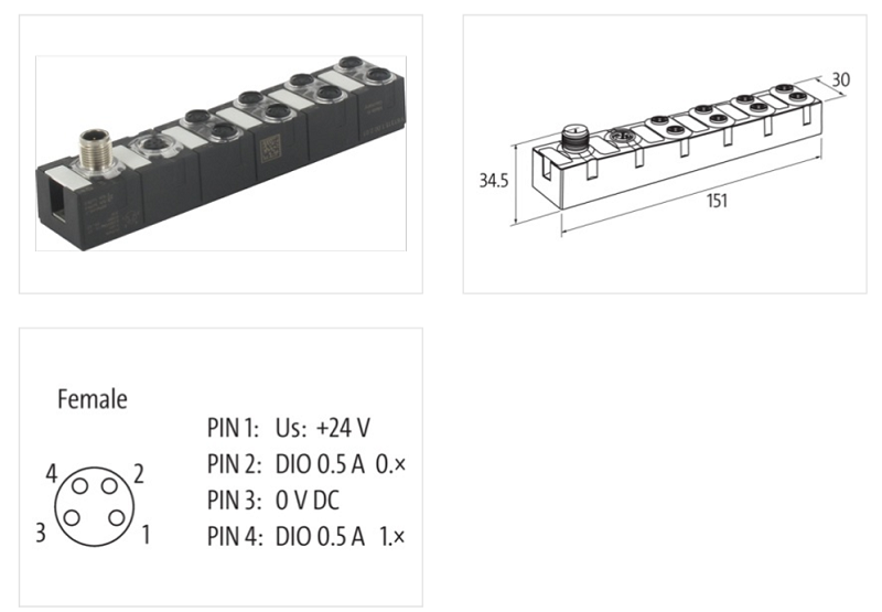 Mô-đun I/O mở rộng Cube67 16 DIO 56625 - DETAIL
