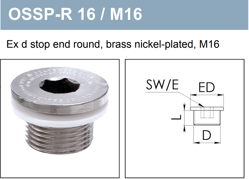Nút bịt ren bằng kim loại chống cháy nổ 50065610 - detail