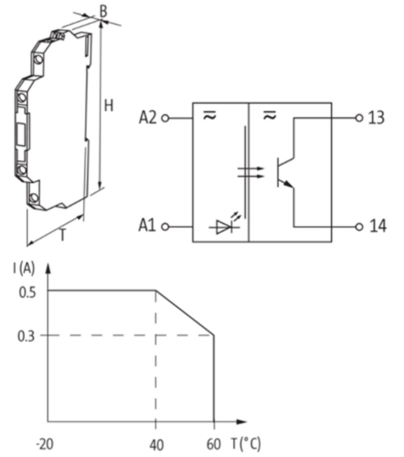 Rơ-le quang điện 24-230V AC/DC 0.5A MIRO 52573 detail