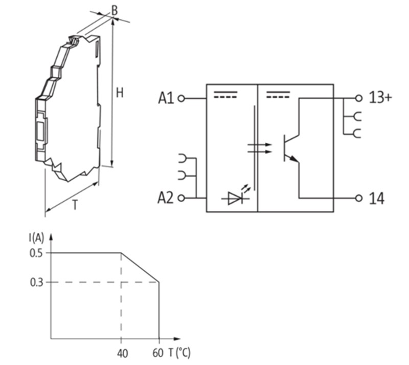 Rơ-le quang điện 24VDC ngõ ra transistor 0.5A MIRO 6652500 detail 
