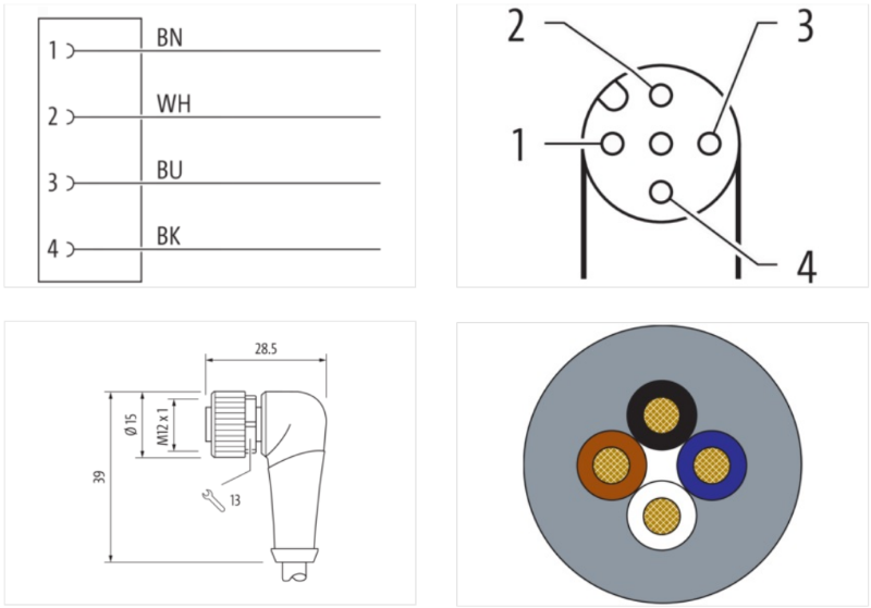 Cáp 10m có đầu nối M12 female 90° A-code 4 chân 7000-12341-2141000-body