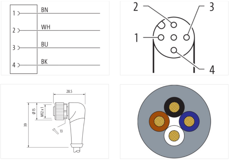 Cáp PVC 5m có đầu nối M12 female 90° A-code 4 chân 7000-12341-2140500-body