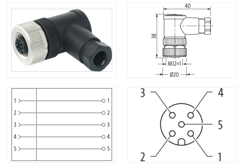 Đầu nối M12 female 90° A-code 5 chân 7000-13001-0000000 - DETAIL