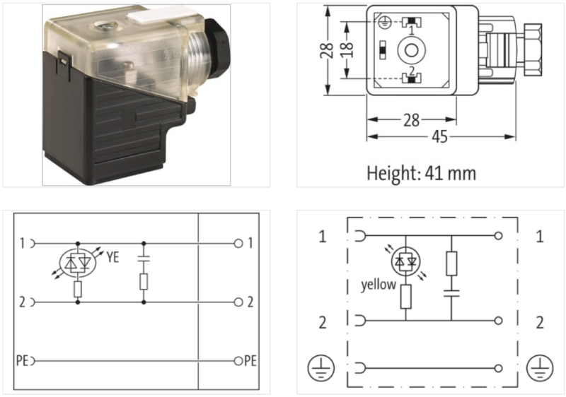 Đầu nối van điện từ form A không cáp SVS 7000-29041-0000000-body1
