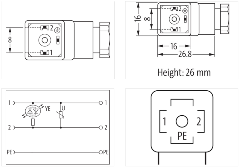 Đầu nối van điện từ form C SVS Eco 7000-30105-0000000-body