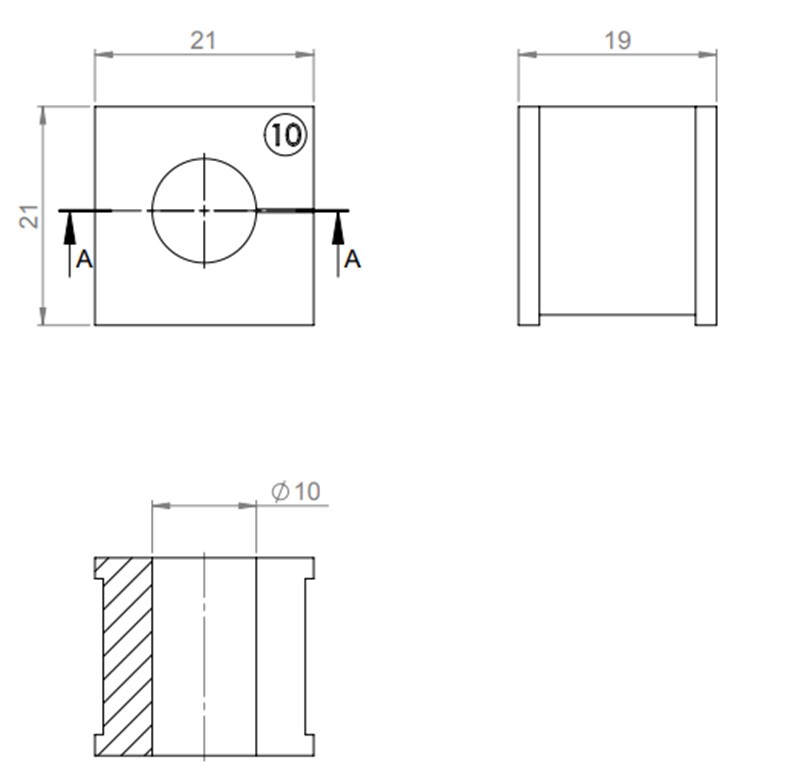 Đệm đen nhỏ đầu vào cáp 10-11mm KT10 41310 detail