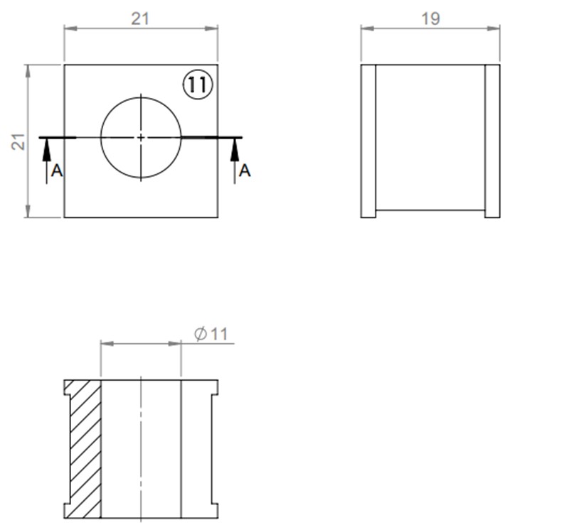 Đệm đen nhỏ đầu vào cáp 11-12mm KT11 41311 detail
