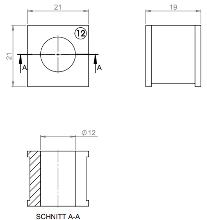 Đệm đen nhỏ đầu vào cáp 12-13mm KT12 41312 detail