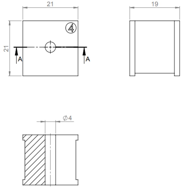 Đệm đen nhỏ đầu vào cáp 4-5mm KT4 41304 detail