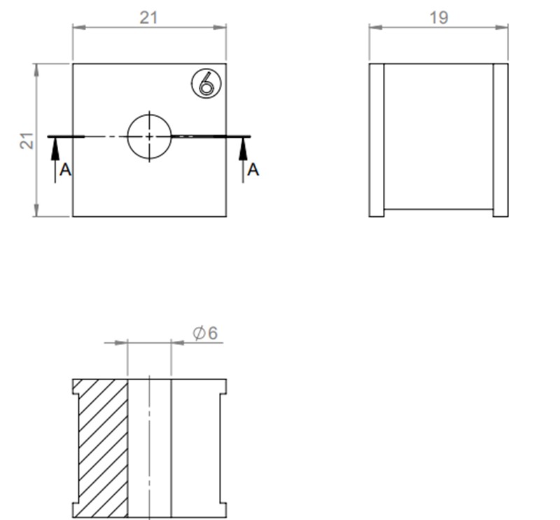 Đệm đen nhỏ đầu vào cáp 6-7mm KT6 41306 detail