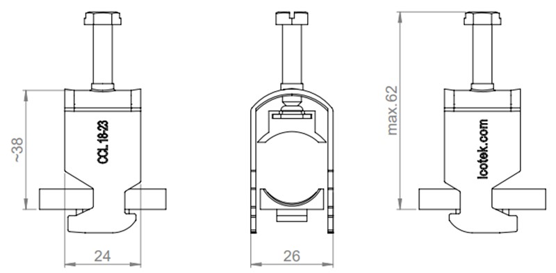 Kẹp giữ cáp 18-23mm CCL 32002 của Icotek detail