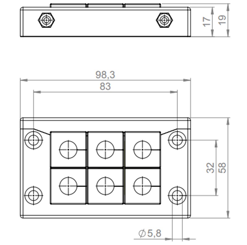 Khung 6 đệm đầu vào cáp nhỏ KEL-ER 10|6 48216 detail