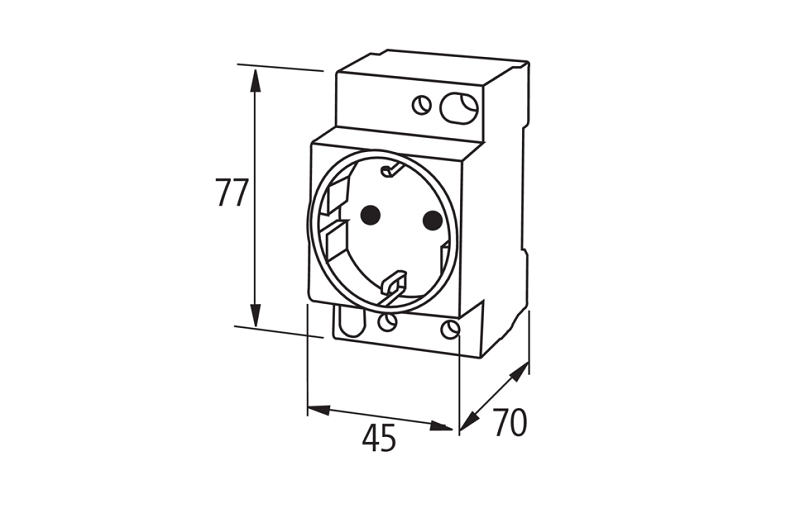 Ổ cắm lắp DIN-rail chuẩn VDE 67900 của Murrelektronik - DIMENSION