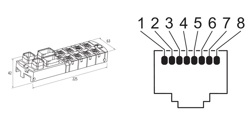 Trạm I/O an toàn mạng Profinet DI8/4 DO4 MVK MPNIO F 55563 - DETAIL