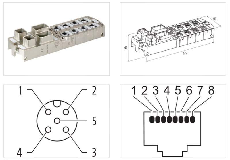 Trạm I/O mạng Profinet DI8 DO8 IRT MVK MPNIO 55529 - DETAIL