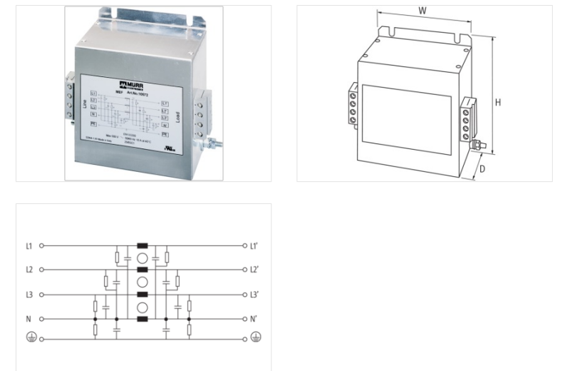 Bộ lọc nhiễu điện từ 3 pha 500V 135A 1 tầng lọc MEF 10578 - DETAIL