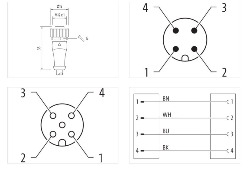Cáp 5m 2 đầu nối M12 male 0° / M12 female 0° A-code 4 chân 7000-40021-6340500 - DETAIL 2