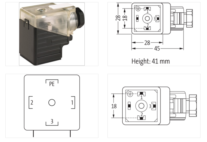 Đầu nối van điện từ form A 230V AC/DC SVS 7000-29421-0000000 - DETAIL
