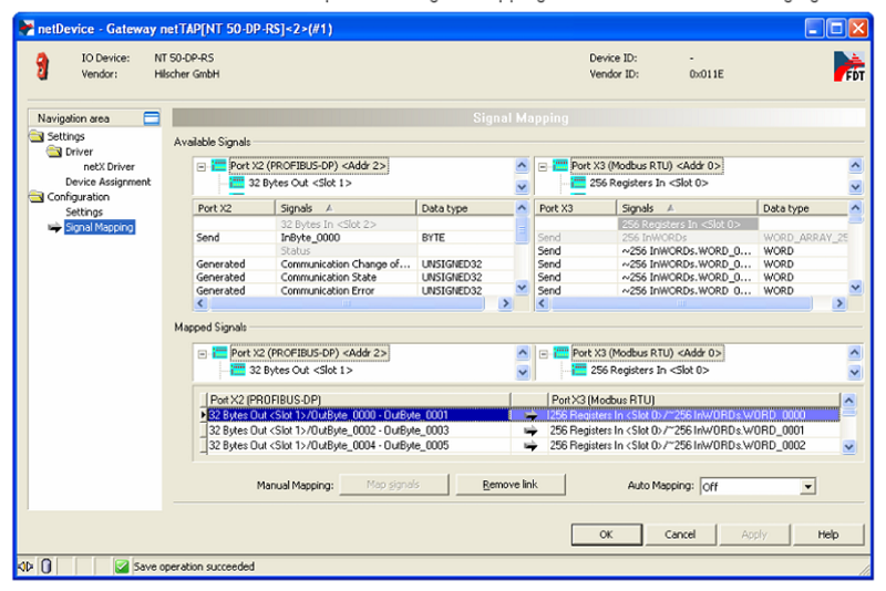 Bộ chuyển đổi giao thức mạng truyền thông NT 100-RE-RS - SIGNAL MAPPING