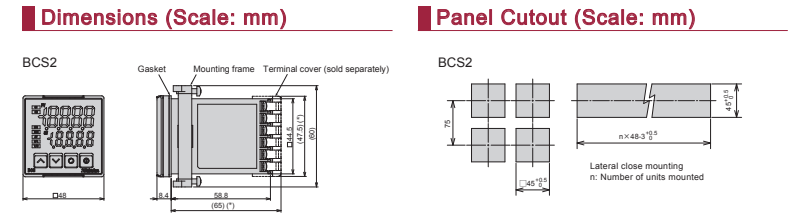 Bộ điều khiển nhiệt độ 48x48mm ngõ ra điều khiển 4-20mA BCS2-A00-10 - DETAIL 2