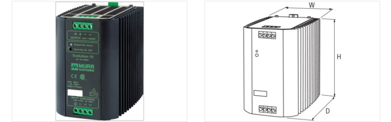 Bộ nguồn 3 pha 380VAC với ngõ ra 24VDC 10A EVOLUTION 85001 - DETAIL