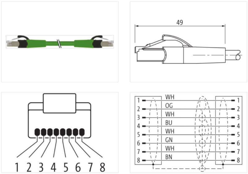 Cáp 10m bọc chống nhiễu 2 đầu nối RJ45 male 0° - RJ45 male 0° 7000-74711-4781000-body