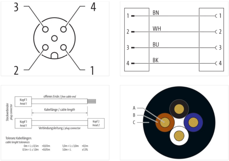 Cáp PUR 1m 2 đầu nối M12 male 0° - M12 female 0° A-code 4 chân 7000-40021-6540100-body2