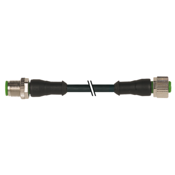 Cáp PUR 3m có đầu nối M12 male 0° M12 female 0° A-code 4 chân 7000-40021-6540300-header