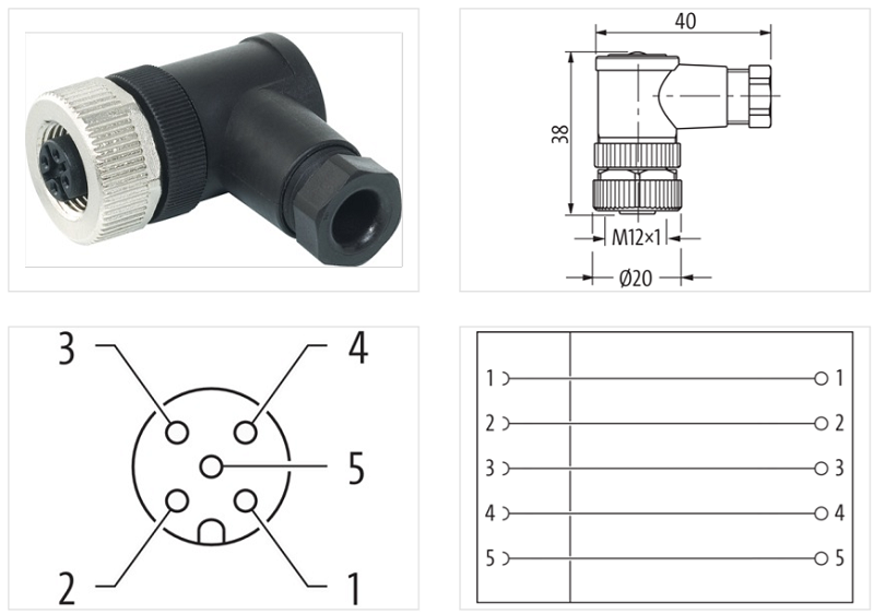 Đầu nối M12 female 90° A-code 5 cực 7000-13041-0000000 - DETAIL