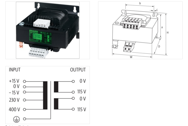 Máy biến áp cách ly 1 pha 630VA OUT 2x115VAC MST 86483 - DETAIL