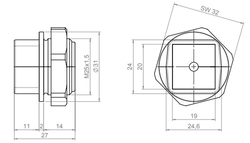 Ốc siết cáp tròn M25 4 lỗ kiểu tách QVT 25 45702 detail 