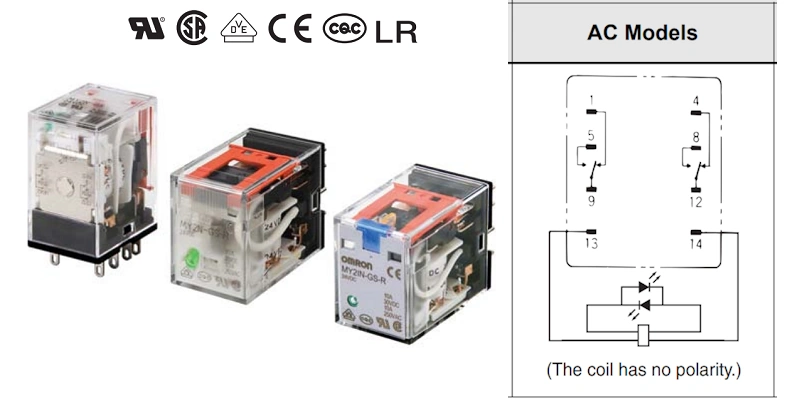 Rơ-le công suất DPDT 6A MY2N-GS-R AC220-240 - detail