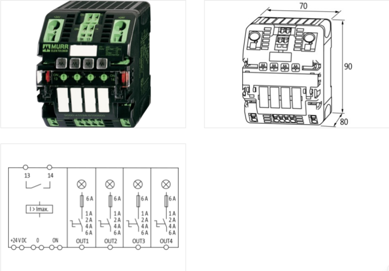 Bộ bảo vệ dòng 4 kênh DC 24V 6A MICO 9000-41034-0100600-detail