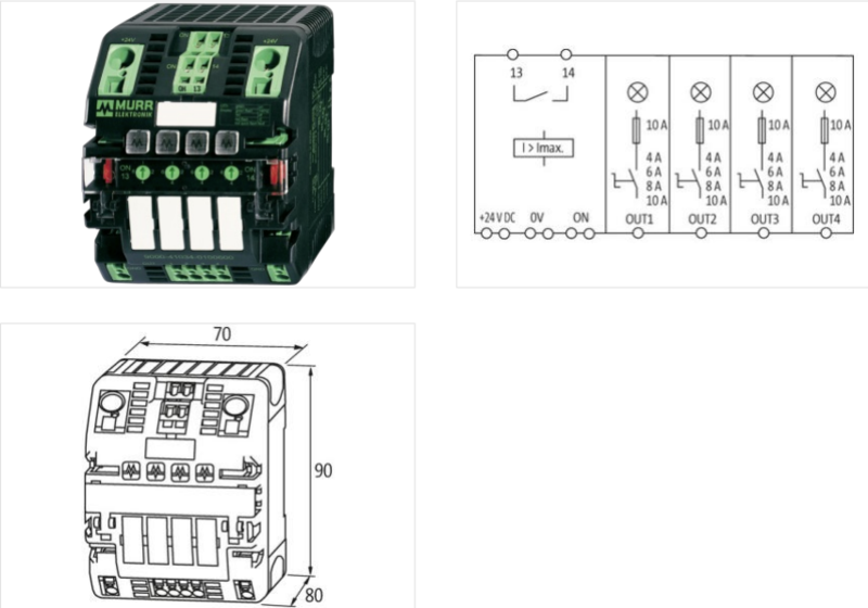 Bộ bảo vệ dòng DC 4 kênh 24V 10A SPEED-START 9000-41034-0401005-detail