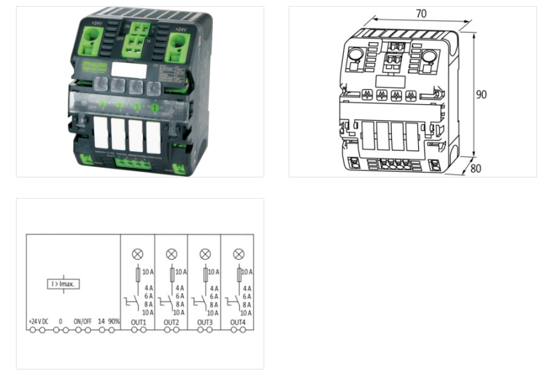 Bộ bảo vệ dòng DC 4 kênh 24V 10A chỉnh được 9000-41084-0401000 - DETAIL