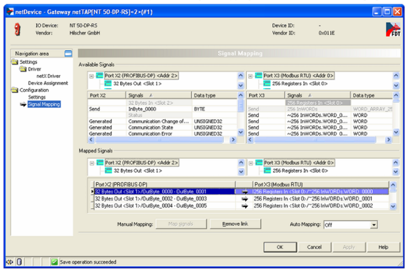 Bộ chuyển đổi giao thức mạng ethernet/ serial NT 100-RE-RS - SIGNAL MAPPING